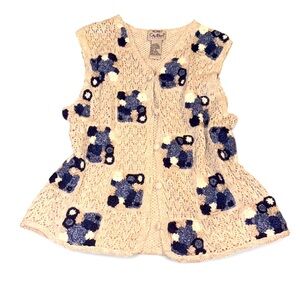 Vintage Koret City Blues Knit Vest – Size S